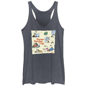 yz CZX LN^[ fB[X TVc gbvX Juniors' Dr. Seuss Horton Hatches The Egg Map Racerback Tank Top Navy Heather