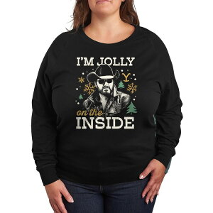 yz CZX LN^[ fB[X TVc gbvX Plus Size Yellowstone Rip Wheeler Jolly On The Inside Lightweight French Terry Sweatshirt Black