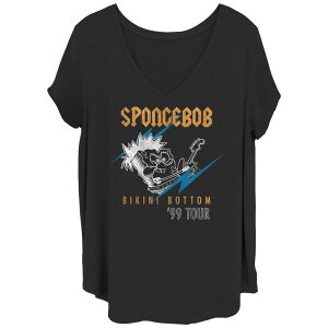 yz CZX LN^[ fB[X TVc gbvX Juniors' Plus Size SpongeBob SquarePants Bikini Botton 99 Tour Graphic Tee Black