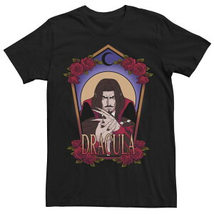 yz CZX LN^[ Y TVc gbvX Men's Netflix Castlevania Dracula Floral Portrait Tee Black