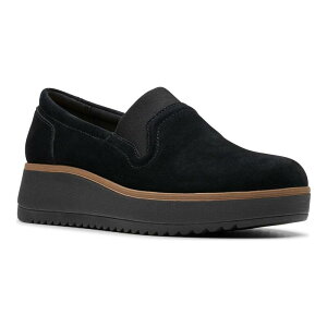 N[NX fB[X V[Y T_ XG[h Clarks Zylah Sky Women'suede Wedge Shoes Black ubN