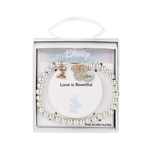 yz fBYj[ fB[X uXbgEoOEANbg ANZT[ Disney's Minnie Mouse Fine Silver Plated Crystal Bow Beaded Stretch Bracelet Silver