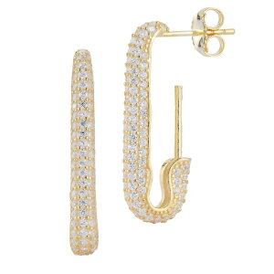 Sunkissed Sterling ���f�B�[�X �A�N�Z�T���[ �s�A�X�E�C�������O Sunkissed Sterling Cubic Zirconia Pave Drop Earrings Gold Tone �S�[���h