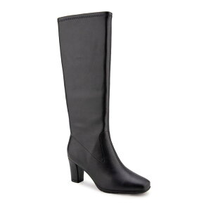 yz GA\[Y fB[X u[cECu[c V[Y Aerosoles Chai Stretch Women's Knee-High Boots Black Stretch Pu
