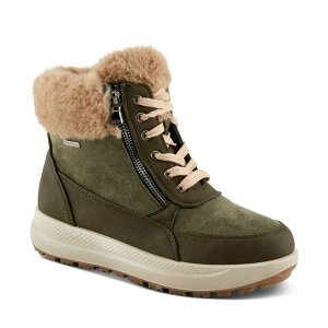 tNTX fB[X V[Y u[cECu[c AN Flexus By Spring Step Burrell Women's Waterproof Ankle Boots Olive Green O[