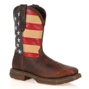 hDS Y V[Y u[cECu[c TVc Durango Workin' Rebel American Flag Steel-Toe Western Boots Multi }`J[