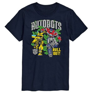 �A�j���L�����N�^�[ �����Y �g�b�v�X T�V���c �O���t�B�b�N Licensed Character Men's Transformers Autobots Roll Out Graphic Tee Navy �l�C�r�[