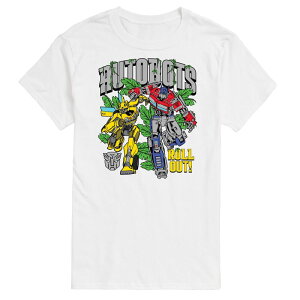 �A�j���L�����N�^�[ �����Y �g�b�v�X T�V���c �O���t�B�b�N Licensed Character Men's Transformers Autobots Roll Out Graphic Tee White �z���C�g