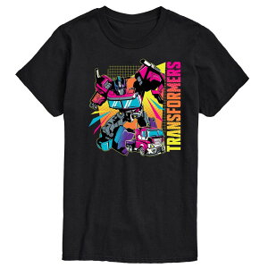 yz CZX LN^[ Y TVc gbvX Men's Transformers Neon Halftones Tee Black
