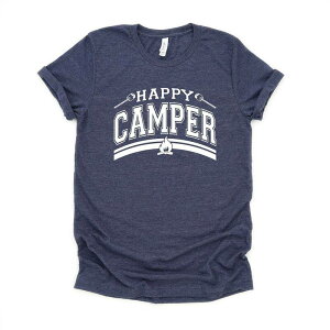 yz Simply Sage Market fB[X TVc gbvX Happy Camper Fire Short Sleeve Graphic Tee Heather Navy