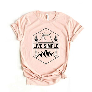 Simply Sage Market ���f�B�[�X �g�b�v�X T�V���c �O���t�B�b�N Simply Sage Market Live Simple Short Sleeve Graphic Tee Blush �u���b�V��