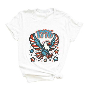 Simply Sage Market ���f�B�[�X �g�b�v�X T�V���c �O���t�B�b�N Simply Sage Market Patriotic Eagle 1776 Short Sleeve Graphic Tee White �z���C�g