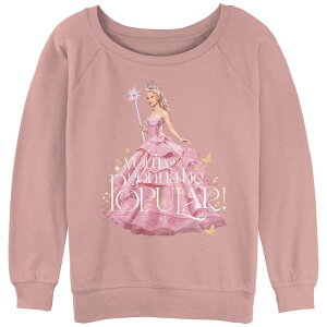 �A�j���L�����N�^�[ ���f�B�[�X �g�b�v�X T�V���c �O���t�B�b�N Licensed Character Juniors' Wicked Glinda You're Gonna Be Popular Graphic Pullover Desert Pink �s���N
