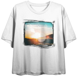 �A���u�����f�b�h ���f�B�[�X �g�b�v�X T�V���c �O���t�B�b�N Unbranded Juniors' Mountain Sunset Photo Graphic Tee White �z���C�g