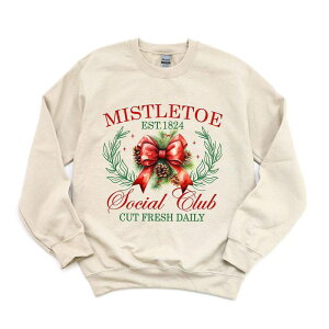 Simply Sage Market ���f�B�[�X �g�b�v�X T�V���c �X�E�F�b�g Simply Sage Market Coquette Mistletoe Social Club Sweatshirt Dust