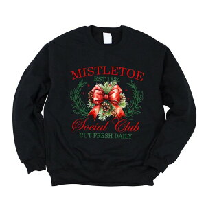 Simply Sage Market ���f�B�[�X �g�b�v�X T�V���c �X�E�F�b�g Simply Sage Market Coquette Mistletoe Social Club Sweatshirt Midnight