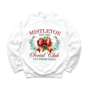 Simply Sage Market ���f�B�[�X �g�b�v�X T�V���c �X�E�F�b�g Simply Sage Market Coquette Mistletoe Social Club Sweatshirt White �z���C�g