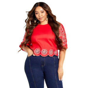 �A�x�j���[ ���f�B�[�X �g�b�v�X �V���c �h�J Avenueternal Embroidered Top Flame Pink �s���N