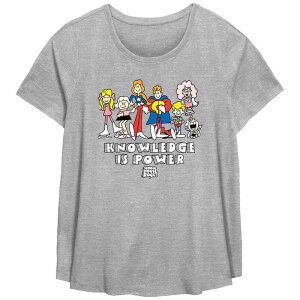 �f�B�Y�j�[ ���f�B�[�X �g�b�v�X T�V���c �v���X�T�C�Y �O���t�B�b�N Disney'schoolhouse Rock! Knowledge Is Power Character Lineuplusize Flowy Graphic Tee Heather Gray �O���[