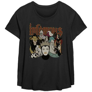�f�B�Y�j�[ ���f�B�[�X �g�b�v�X T�V���c �v���X�T�C�Y �O���t�B�b�N Disney Villains Infamous Characters Plusize Flowy Graphic Tee Black �u���b�N