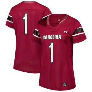 A_[A[}[ fB[X gbvX TVc W[W[ Women's Under Armour #1 Garnet South Carolina Gamecocks Replica Football Jersey Scred bh