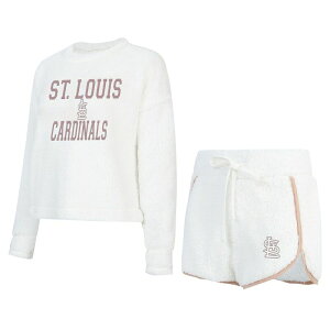 �A���u�����f�b�h ���f�B�[�X �A���_�[�E�F�A �i�C�g�E�F�A T�V���c Unbranded Women's Conceptsport White St. Louis Cardinals Painter Sherpa Long Sleeve T-Shirt & Short Set Crd White �z���C�g