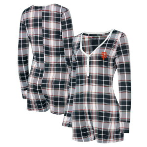 Aufbh fB[X A_[EFA iCgEFA VlbN p[X jbg Unbranded Women's Conceptsport Black San Francisco Giants Ashford Plaid V-Necknit Romper Gnt Black ubN