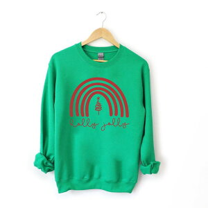 yz Simply Sage Market fB[X TVc gbvX Holly Jolly Rainbow Sweatshirt Grass