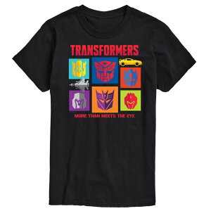 �A�j���L�����N�^�[ �����Y �g�b�v�X T�V���c �O���t�B�b�N Licensed Character Men's Transformers Character Grid Graphic Tee Black �u���b�N