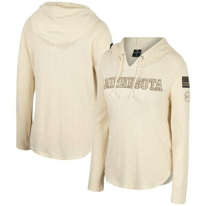 �R���V�A�� ���f�B�[�X �g�b�v�X T�V���c �p�[�J�[ Women's Colosseum Creaminnesota Golden Gophers OHT Military Appreciation Casey Raglan Long Sleeve Hoodie T-Shirt Min Beige �x�[�W��