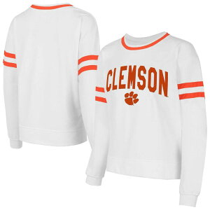 �A���u�����f�b�h ���f�B�[�X �g�b�v�X T�V���c �p�C�� Unbranded Women's Conceptsport White Clemson Tigers Borough French Terry Arch Over Long Sleeve T-Shirt Clm White �z���C�g