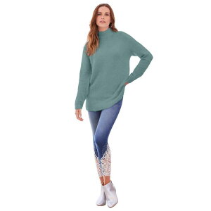 ���A�}���Y ���f�B�[�X �A�E�^�[ �j�b�g�E�Z�[�^�[ �v���X�T�C�Y Roaman's Women's Plusize Soft Eyelash Sweater Cool Sage �Z�[�W