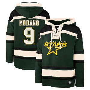 �t�H�[�e�B�Z�u���u�����h �����Y �g�b�v�X T�V���c ���[�X �p�[�J�[ 47 Brand Men's '47 Mike Modano Green Dallastars Retired Player Name & Number Lacer Pullover Hoodie Str Green �O���[��