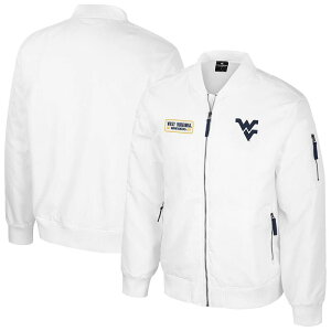 yz RVA Y WPbgEu] AE^[ Men's Colosseum White West Virginia Mountaineers White Rabbit Full-Zip Bomber Jacket Wvu White