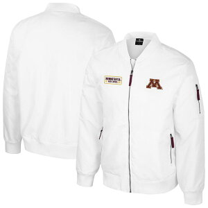yz RVA Y WPbgEu] AE^[ Men's Colosseum White Minnesota Golden Gophers White Rabbit Full-Zip Bomber Jacket Min White