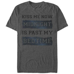 �A�j���L�����N�^�[ �����Y �g�b�v�X T�V���c �O���t�B�b�N Licensed Character Men's Kiss Me Now Midnight Is Past My Bedtime Graphic Tee Charcoal Heather �`���R�[��