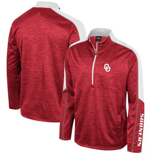 �R���V�A�� �����Y �g�b�v�X T�V���c �W���P�b�g Men's Colosseum Cardinal Oklahoma Sooners Marled Half-Zip Jacket Okl Red ���b�h