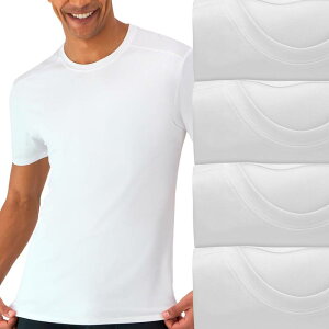 �w�C���Y �����Y �g�b�v�X �V���c �N���[�l�b�N ���b�V�� Men's Hanes Moves Ultimate 4-Pack Mesh Back Crewneck T-Shirts White �z���C�g