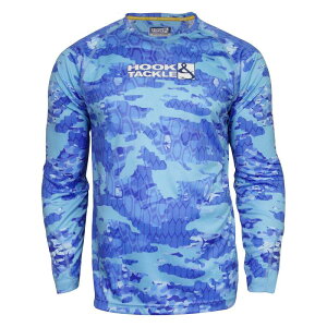 tbNAh^bN Y gbvX TVc Hook & Tackle Fractal Camo L/s Uv Fishing T-shirt Maliblue