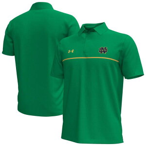 yz A_[A[}[ Y TVc gbvX Men's Under Armour Kelly Green Notre Dame Fighting Irish Playoff Chest Stripe Performance Polo Ntd Green