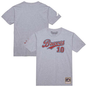�~�b�`�F��&�l�X �����Y �g�b�v�X T�V���c Men's Mitchell & Ness Chipper Jones Heather Gray Atlanta Braves Cooperstown Collection Player T-Shirt Brv Grey �O���[