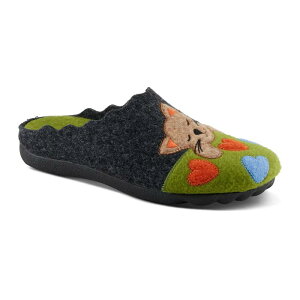 tNTX fB[X V[Y T_ E[ Flexus by Spring Step Wool Cuttlecat Women'slippers Green Multi O[