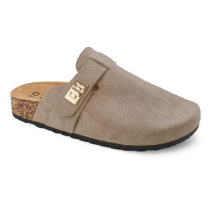 yz L fB[X T_ V[Y Yoki Gila-103 Women's Faux Suede Slip On Clogs Taupe