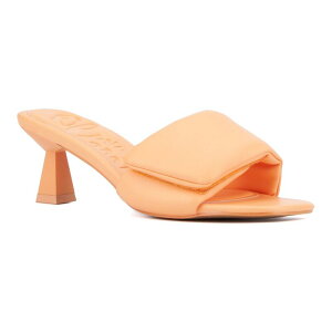 �I���r�A�~���[ ���f�B�[�X �V���[�Y �p���v�X �q�[�� Olivia Miller Allure Women's Puffy Slide-On Heels Orange Sorbet �I�����W