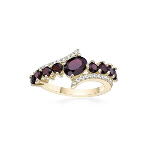 yz Gemminded fB[X O ANZT[ Gemminded 2 Micron Gold Over Silver Garnet & White Topaz Ring Gold Tone