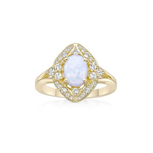 Gemminded ���f�B�[�X �A�N�Z�T���[ �����O Gemminded 2 Micron Lab-Created Opal & Lab-Created White Sapphire Ringold Tone �S�[���h