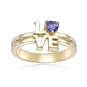 Gemminded fB[X ANZT[ O Gemminded 2 Micron Gold Over Silver Amethyst "Love" Ringold Tone S[h