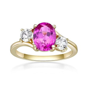 Gemminded fB[X ANZT[ O Gemminded 2 Micron Gold Over Silver Lab-Created Pink & White Sapphire Ringold Tone S[h