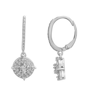 Aufbh fB[X ANZT[ sAXECO eBA[h Unbranded Sterling Silver 1/4 Carat.W. Diamond & Tiered Circle Drop Earringsterling Vo[