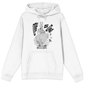 �A�j���L�����N�^�[ �����Y �g�b�v�X T�V���c �p�[�J�[ �O���t�B�b�N Licensed Character Men's The Seven Deadly Sins Manga Hawk Graphic Hoodie White �z���C�g